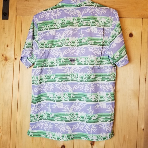 Columbia Super Slack Tide PFG Button Down Camp Fishing Shirt - Picture 6 of 12